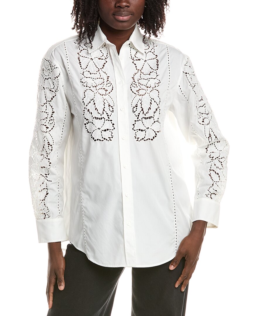 Max Mara Weekend  Elmi Lace Work Blouse In White