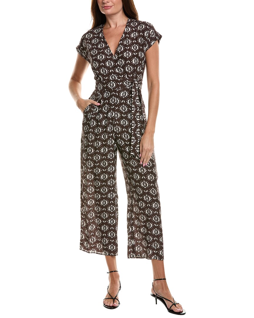 Weekend Max Mara Arizona Silk Jumpsuit In Brown
