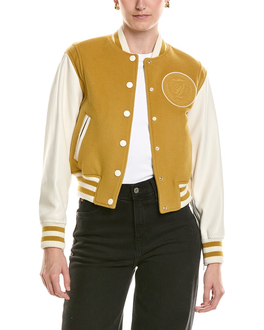 3.1 Phillip Lim The Thirty One Wool-blend Varsity Jacket In Gold