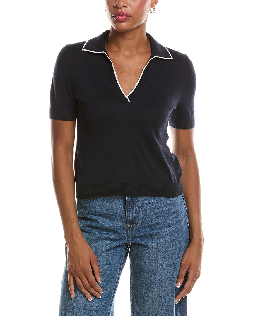 Velvet By Graham & Spencer Abela Lux Cashmere-blend Sweater In Navy
