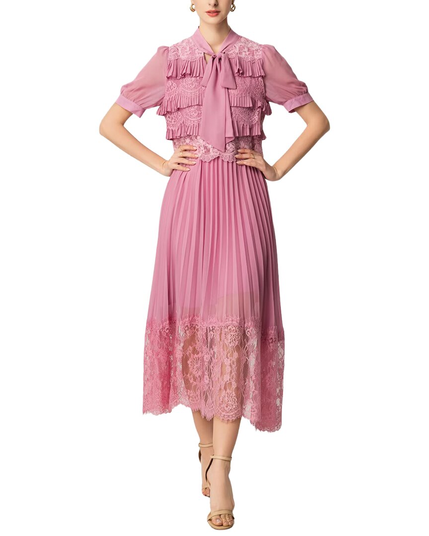 Adele Berto Midi Dress In Pink