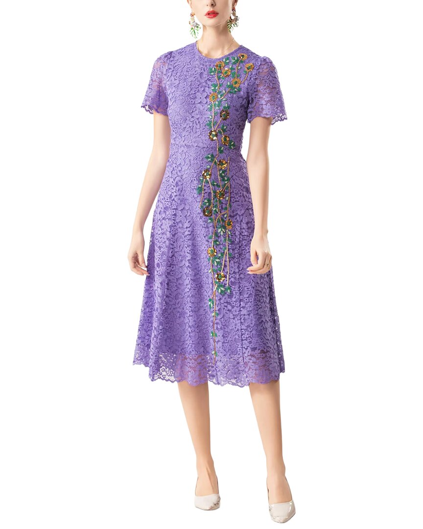 Adele Berto Midi Dress In Purple