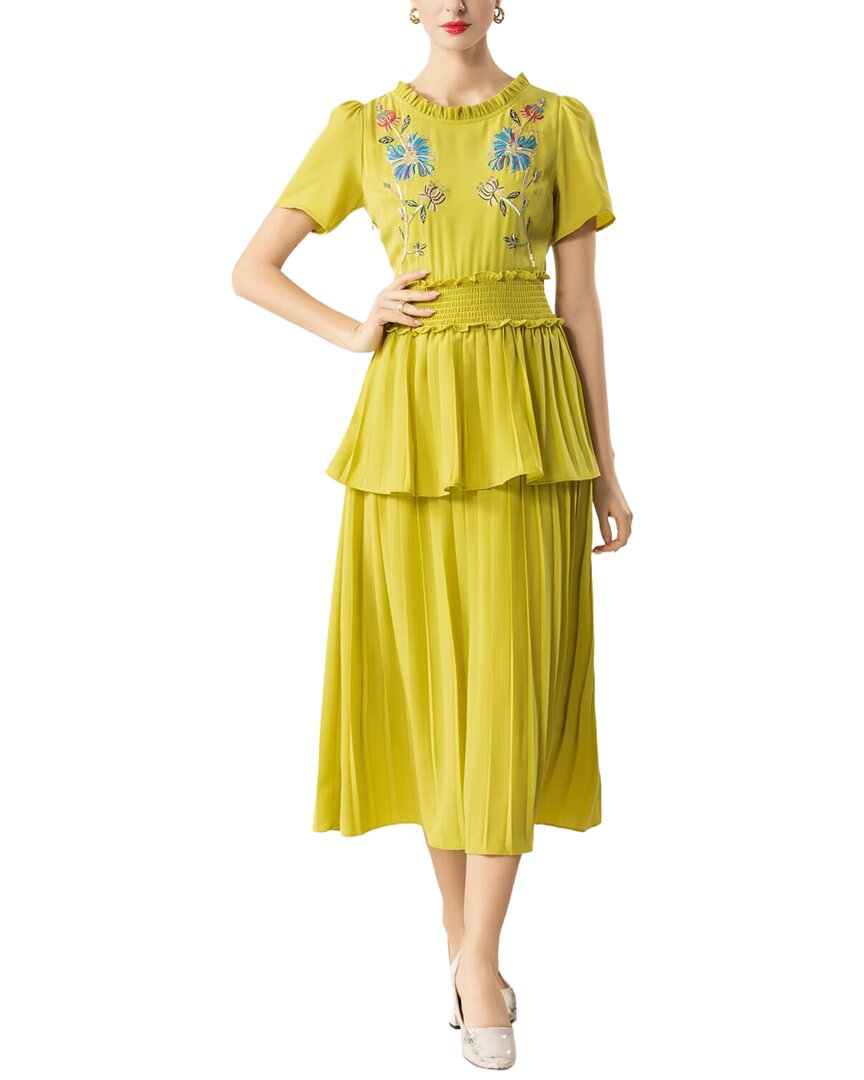 Adele Berto Midi Dress In Green