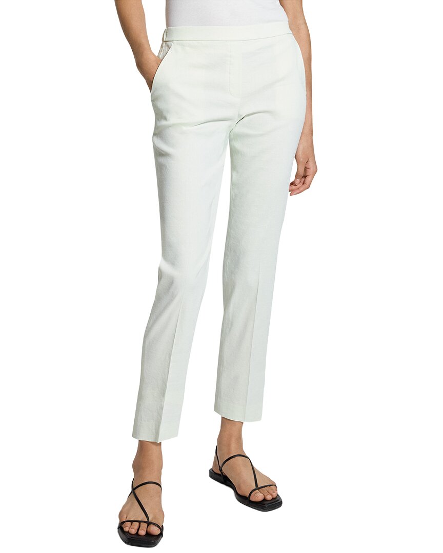 Theory Treeca Linen-blend Pant In White
