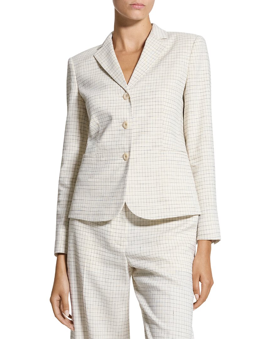 Theory Linen-blend Jacket In White