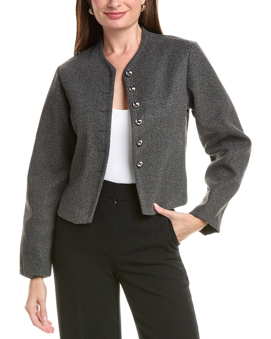 Hl Affair Woven Coat In Gray