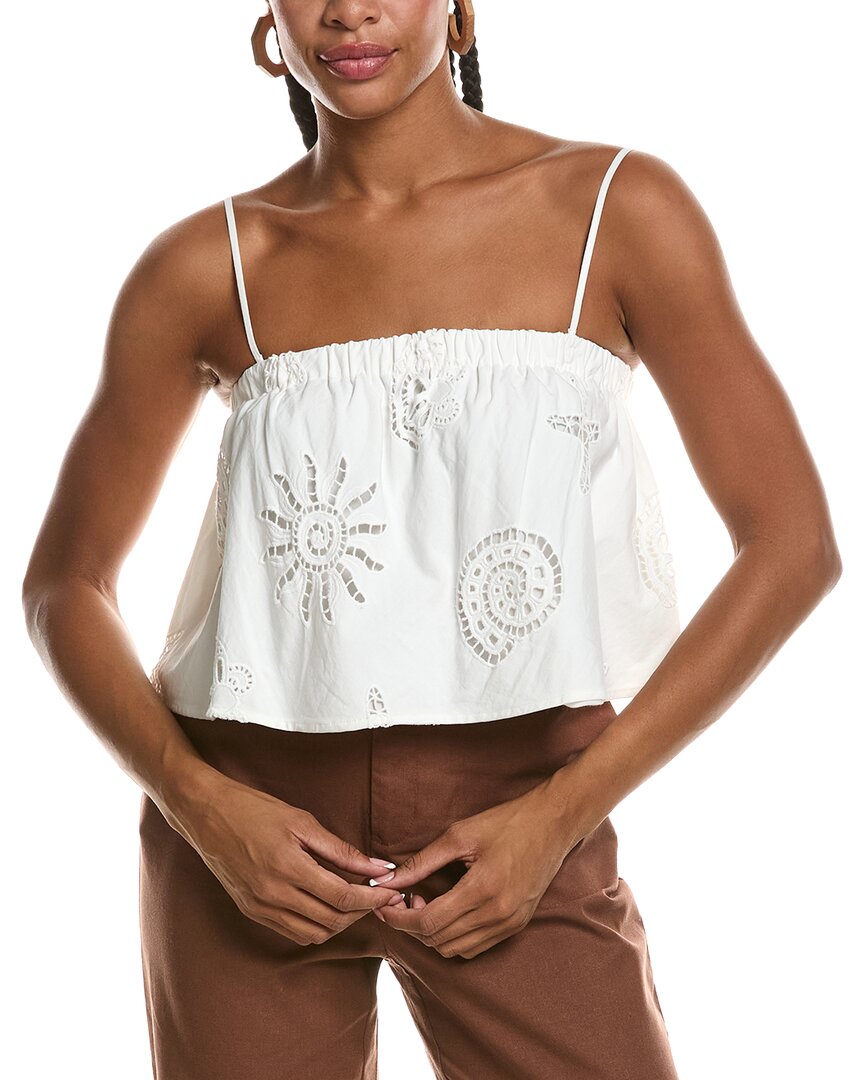 Seraphina Embroidered Lace Top In Seael