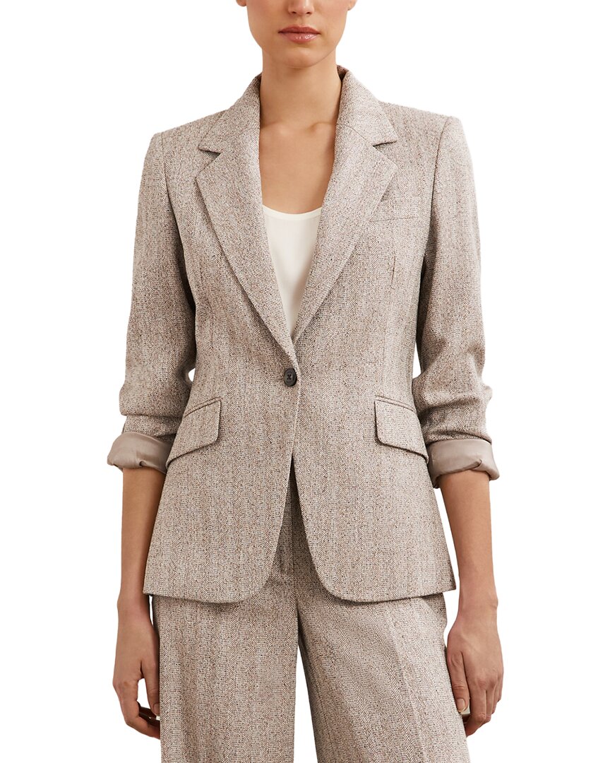 Reiss Isla Single Breasted Textured Blazer