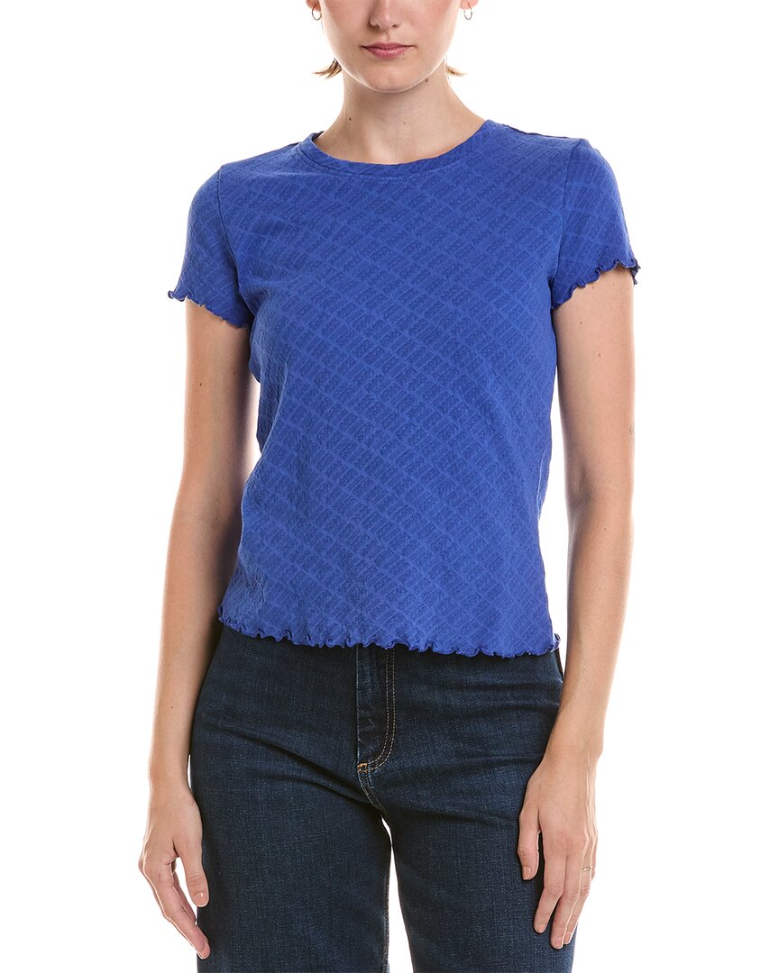 Nic + Zoe Nic+zoe Petite Lace Knit T-shirt In Blue