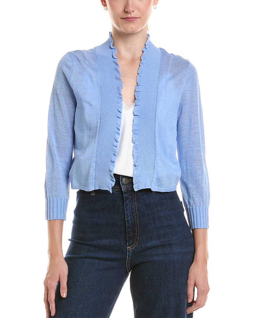 Nic And Zoe Nic & Zoe Water Lilies Pointelle Sweater In Blue