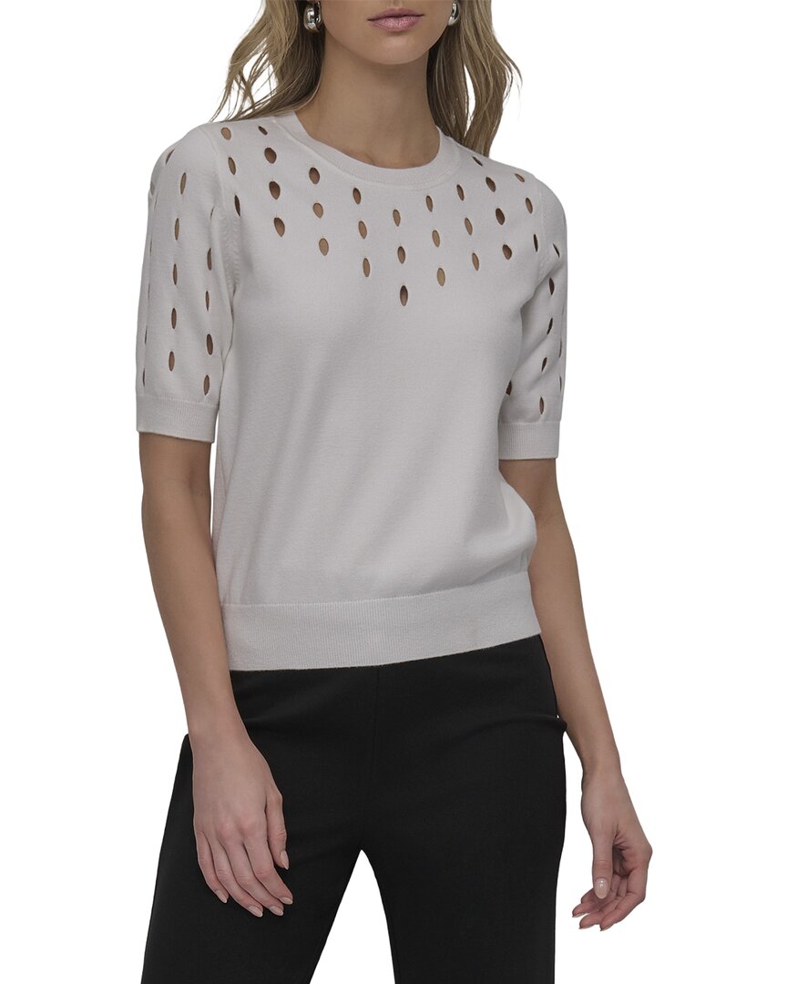 Dkny Cutout Detail Sweater In Black