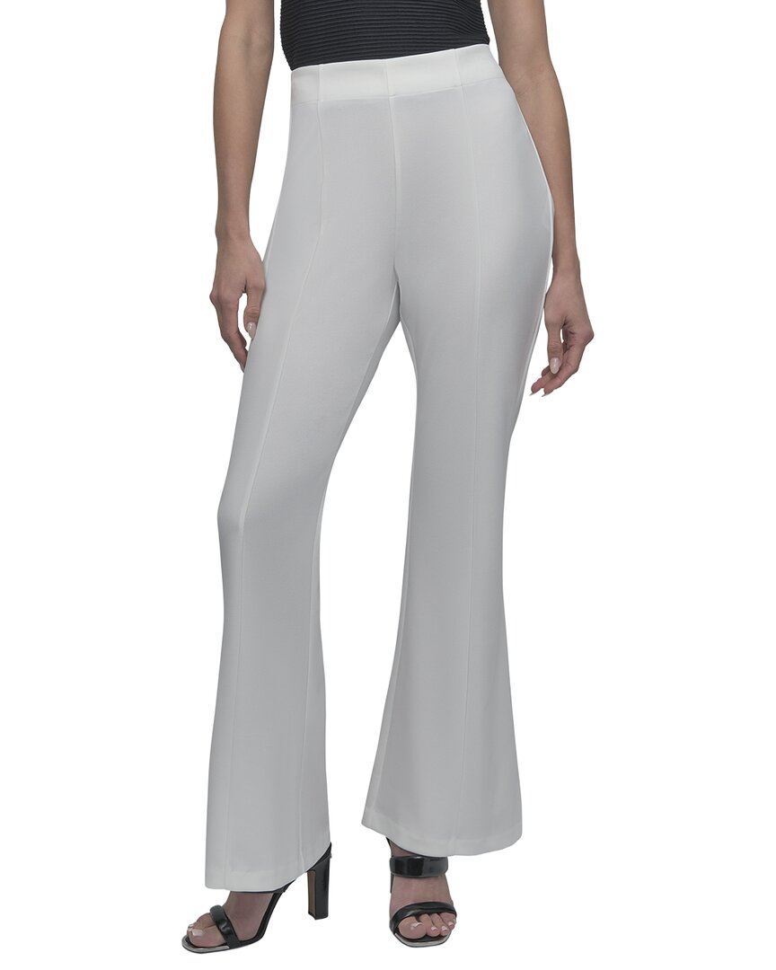 Dkny Scuba Wide Leg Front Seam Pant In White