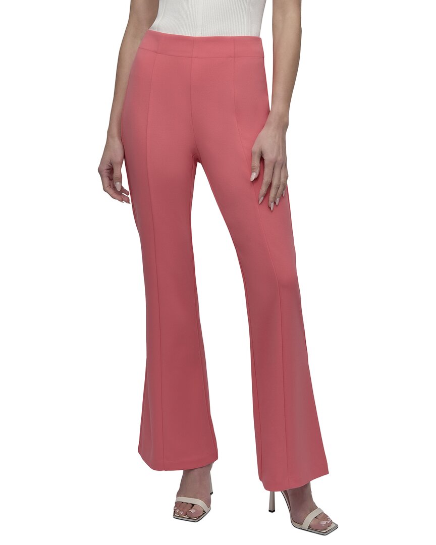 Dkny Scuba Wide Leg Front Seam Pant In Red