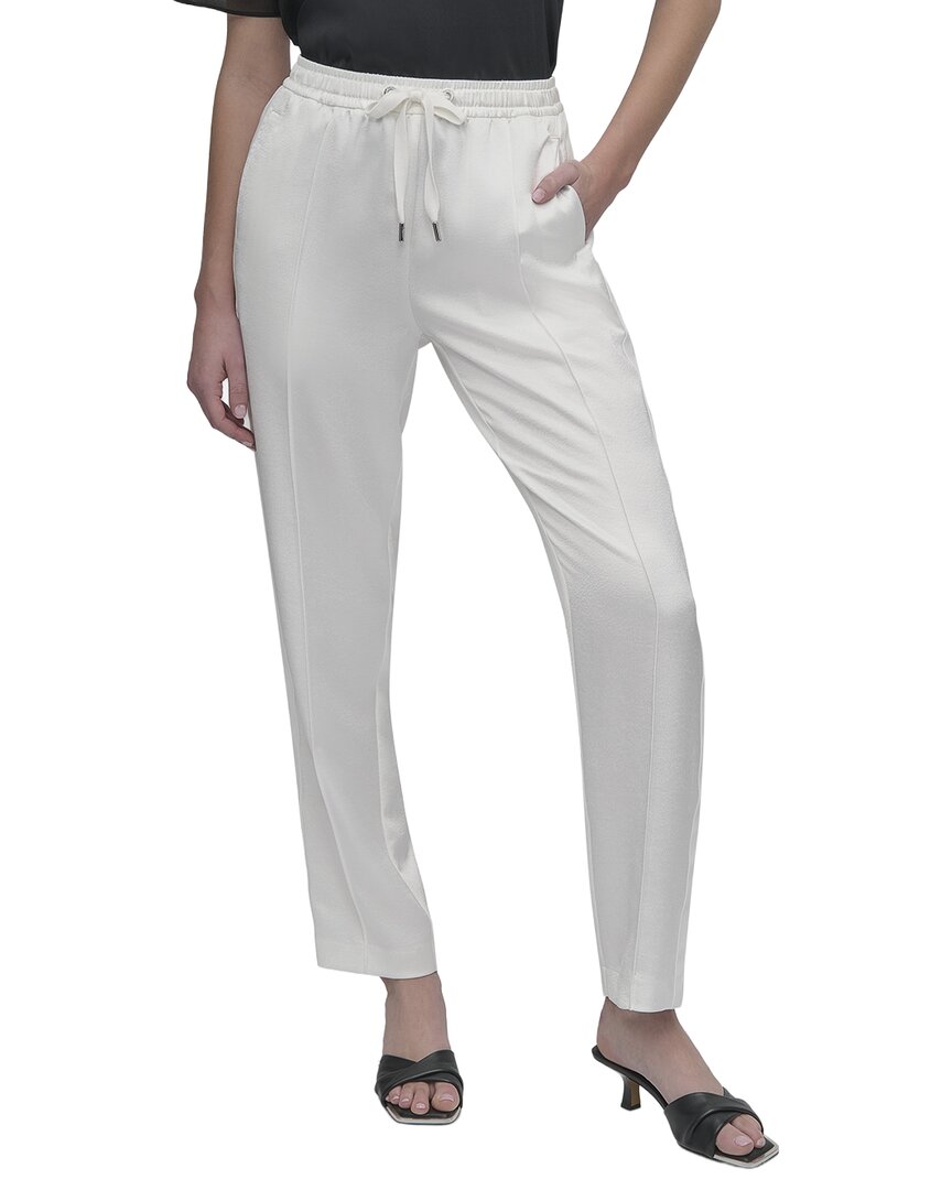 Dkny Pull-on Side Stitch Track Pant In White