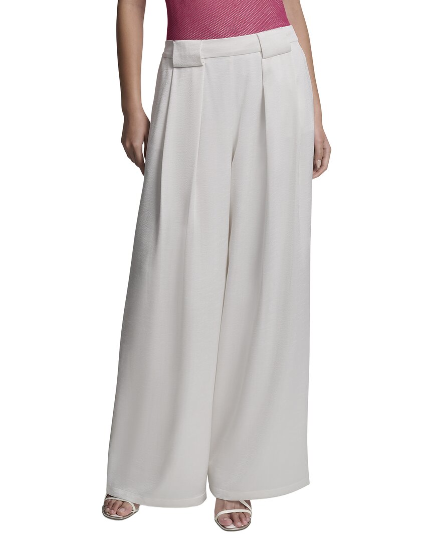 Dkny Pleated Wide Leg Pant In White