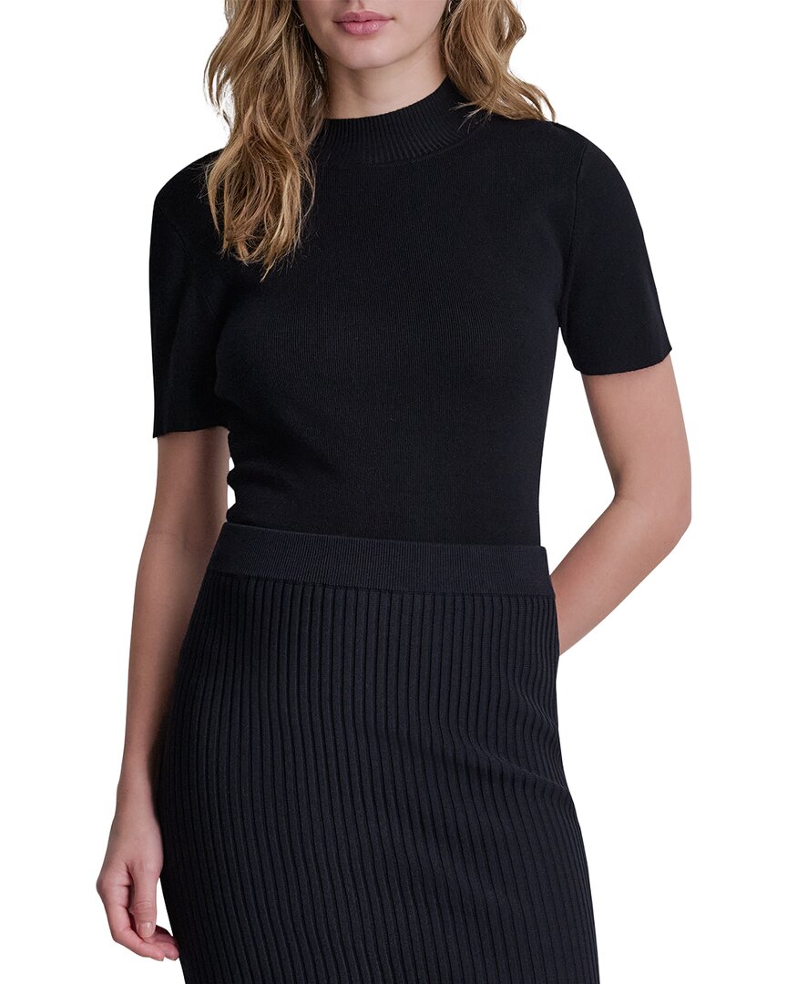 Dkny Fringe Sweater Skirt In Black