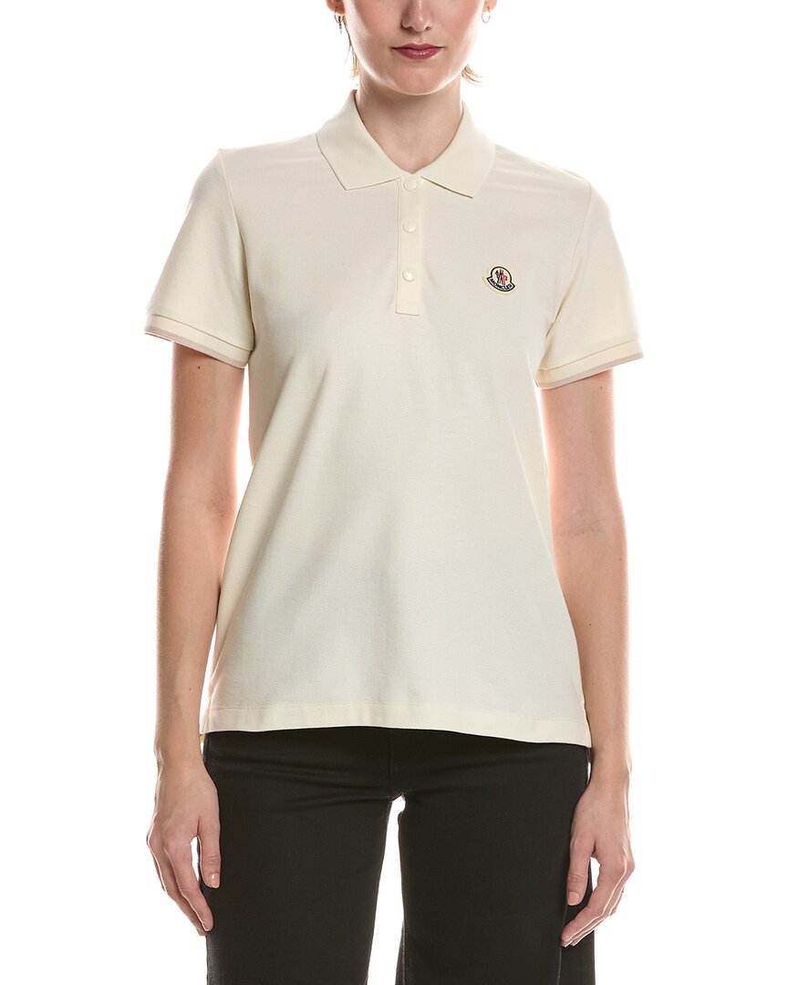 Moncler White Polo Shirt