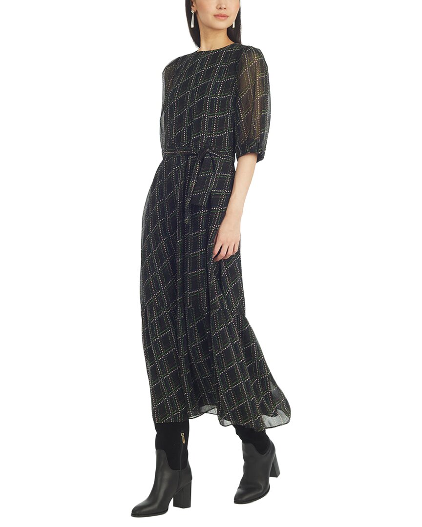 Draper James Sophie Tie Waist Midi Dress In Black