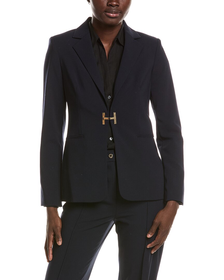 Halston Logo Blazer In Blue
