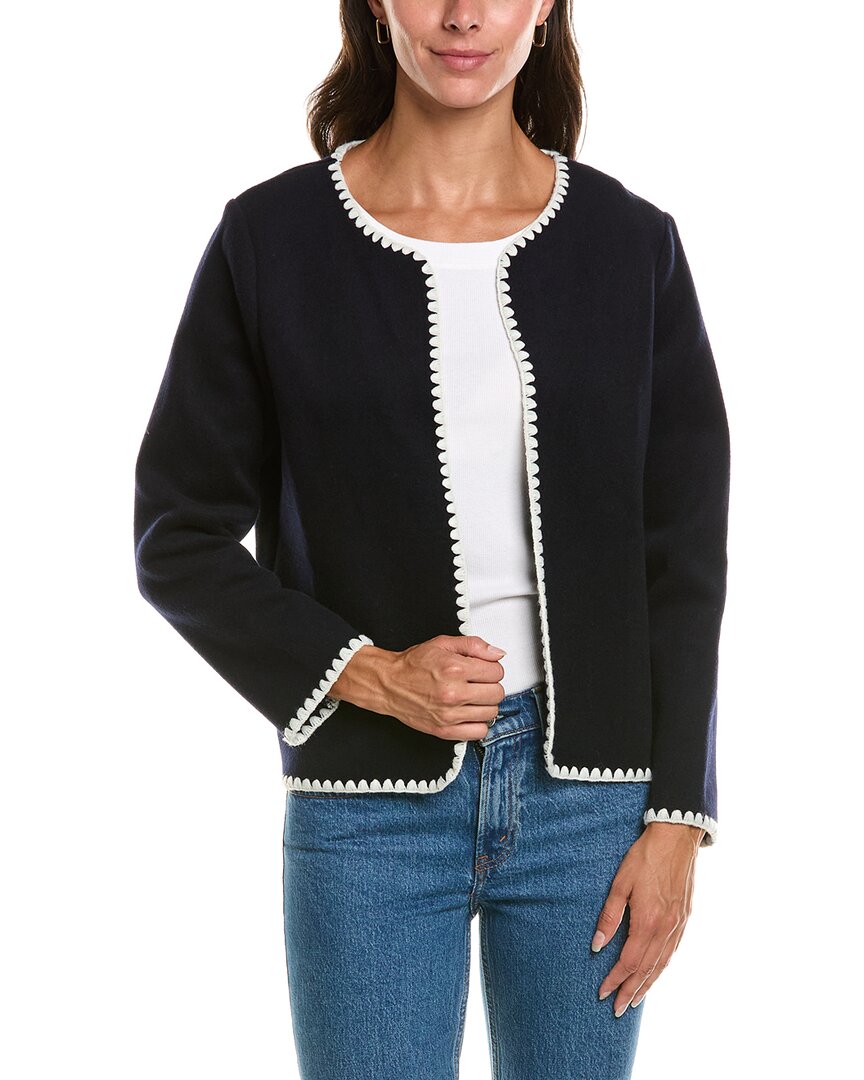 Duffield Lane Jenny Wool-blend Jacket In Blue