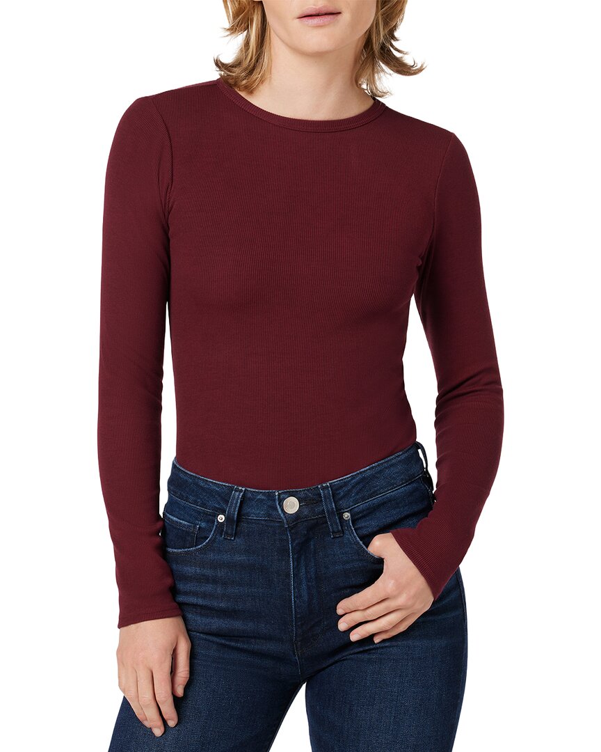 Hudson Jeans Knot Back Bodysuit In Burgundy