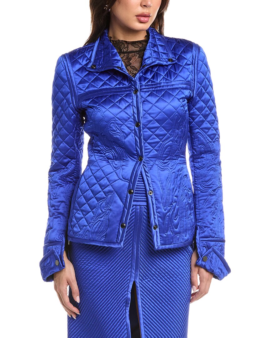 Tom Ford Silk Quilted Jacket In Blue