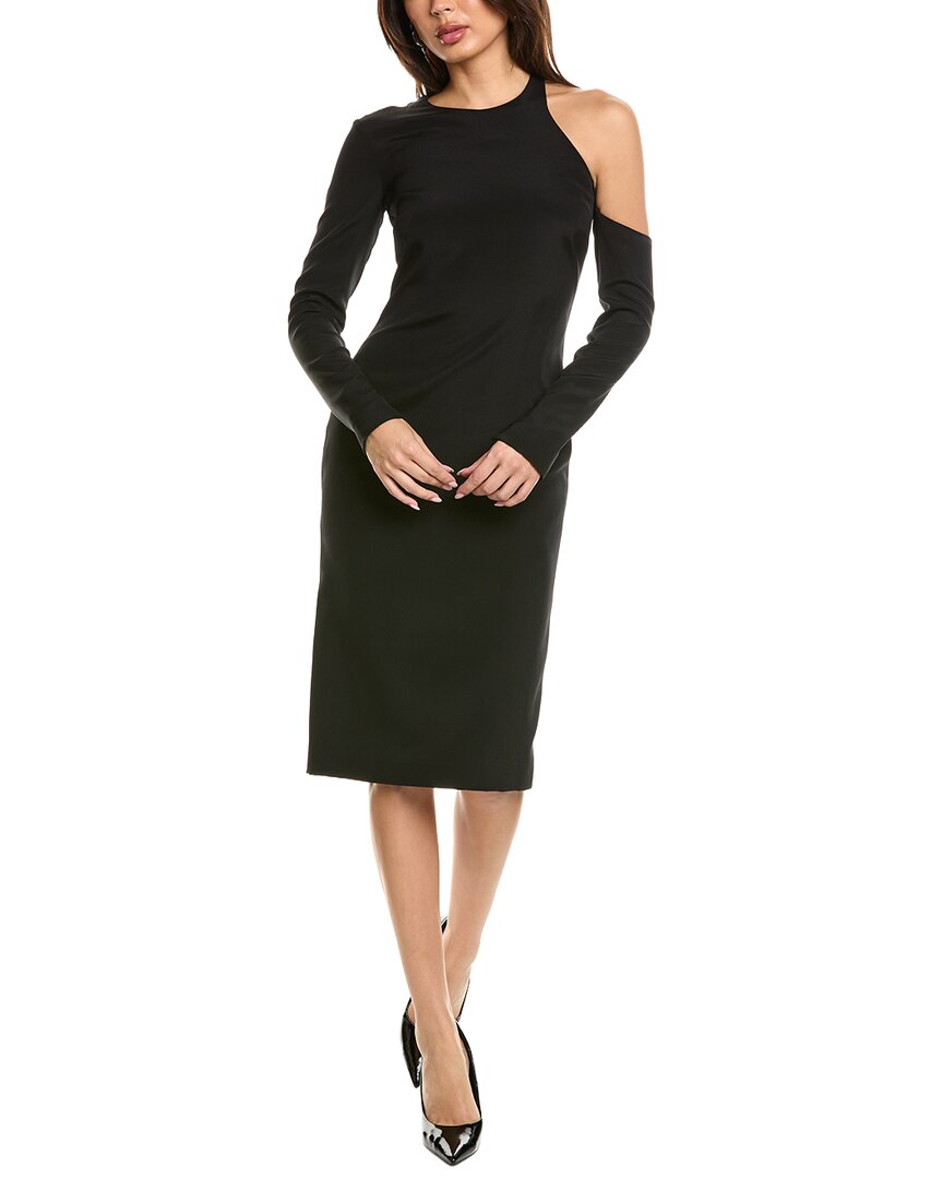 Tom Ford Silk Midi Dress In Black
