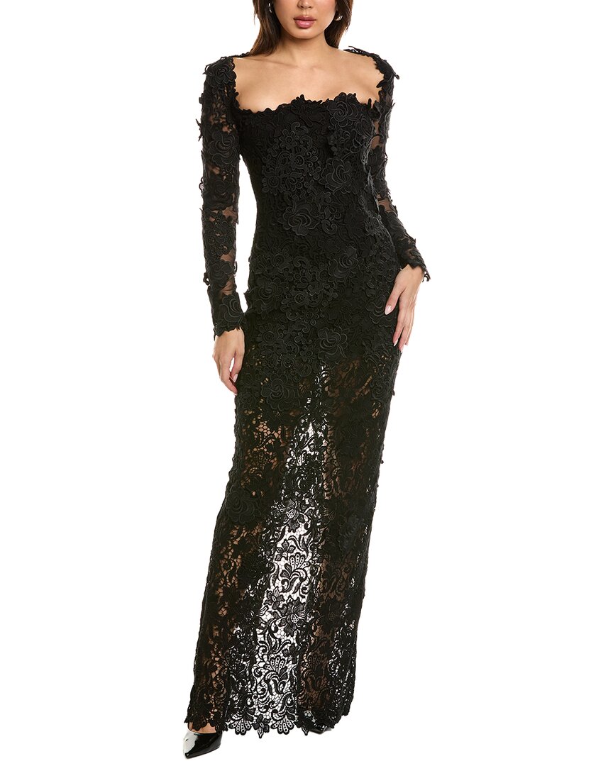 Tom Ford Floral Maxi Dress In Black