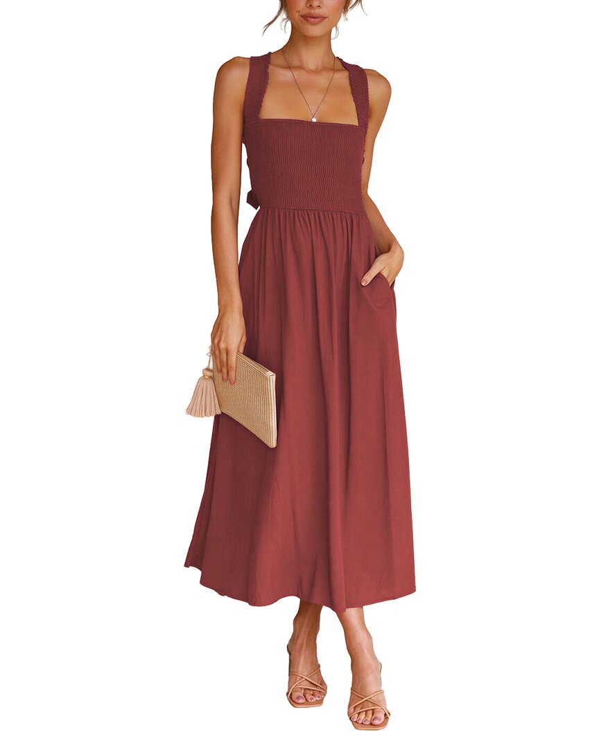 Camila Blanco Maxi Dress In Brown