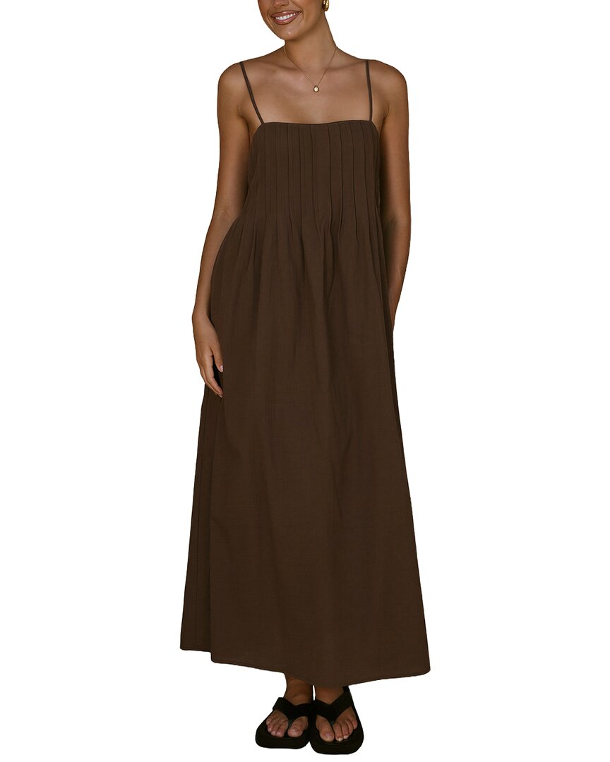 Camila Blanco Maxi Dress In Brown