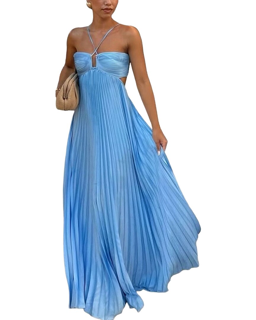 Camila Blanco Maxi Dress In Blue