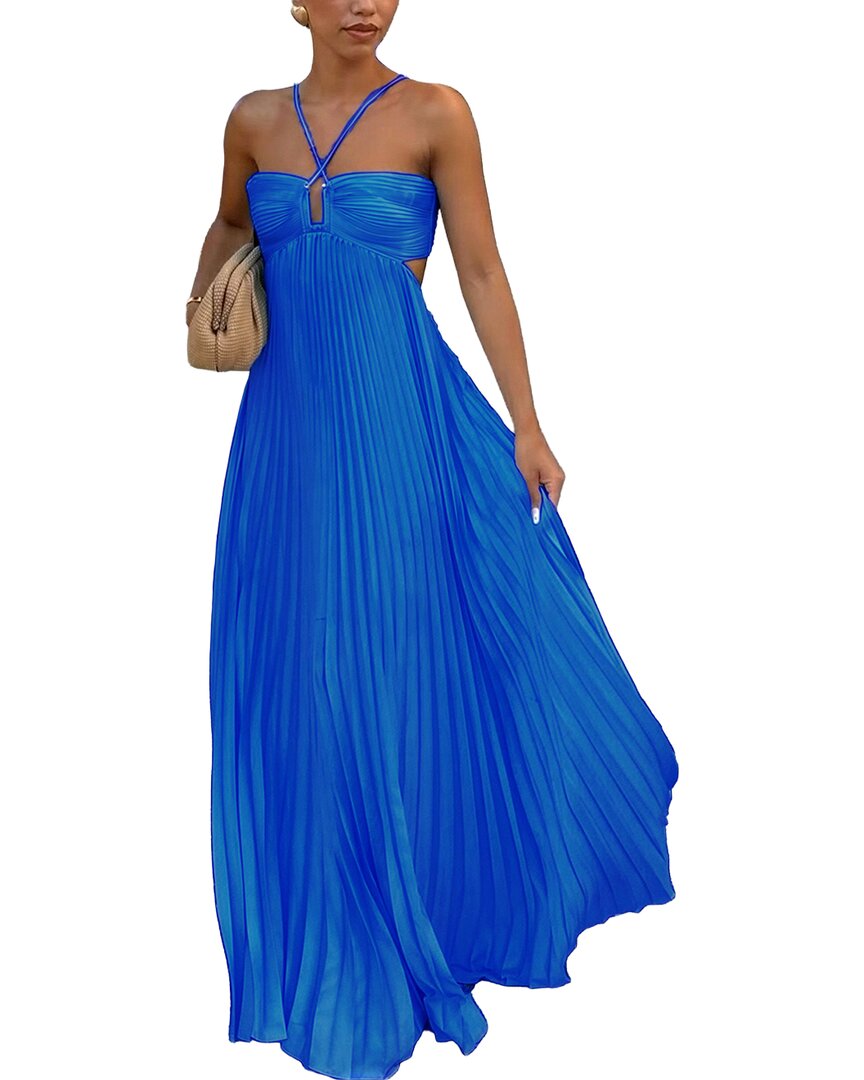 Camila Blanco Maxi Dress In Blue