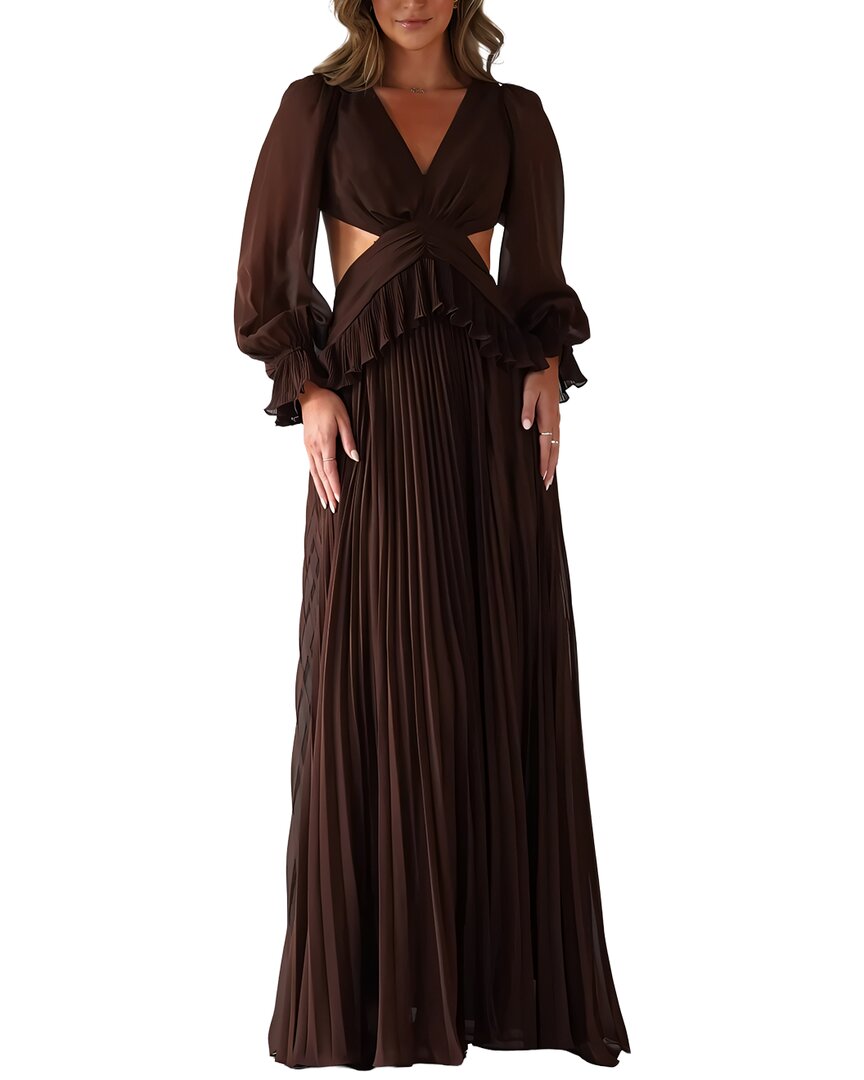 Camila Blanco Maxi Dress In Brown