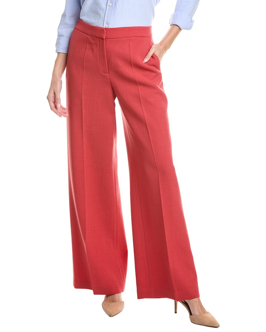 Lafayette 148 New York Dalton Wool Wide Leg Pant In Red