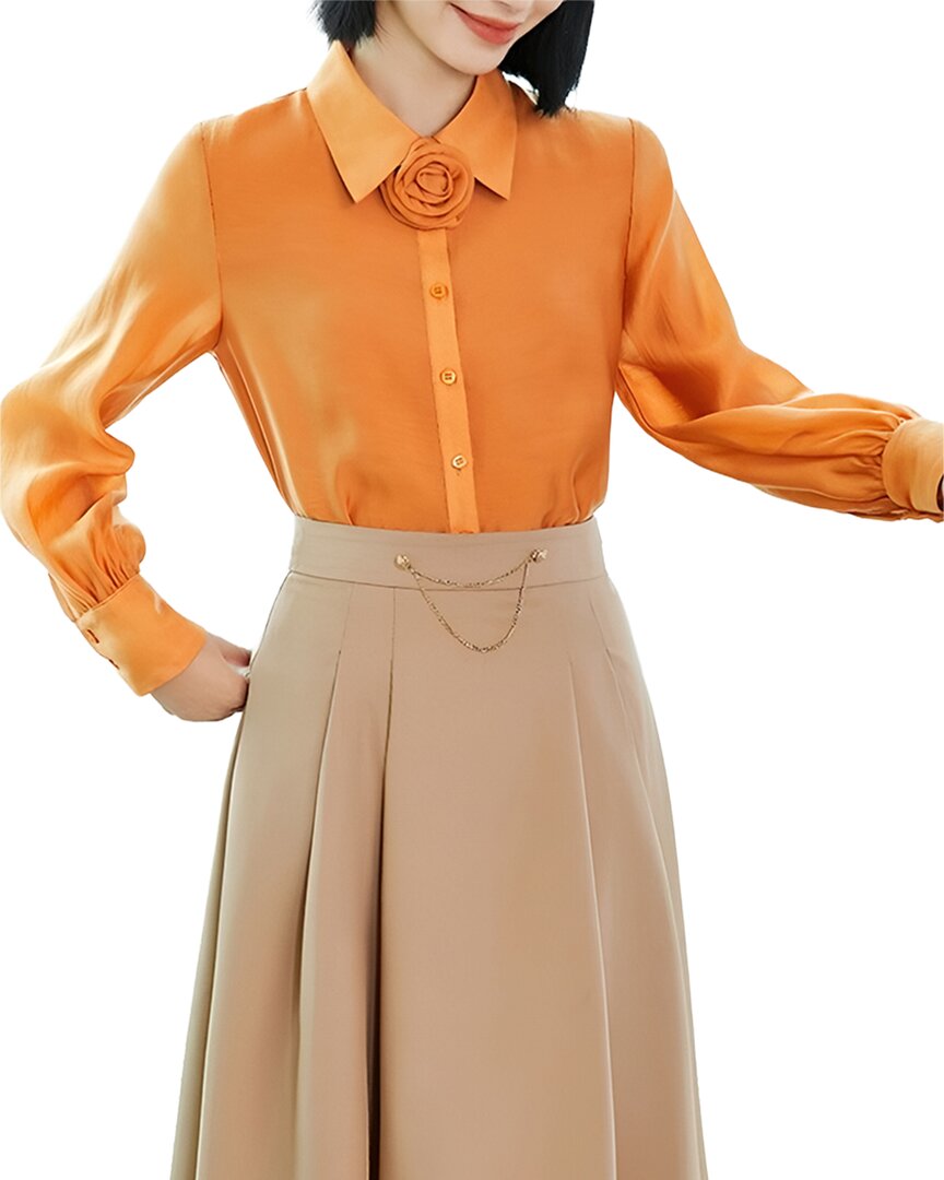 Vera Dolini 2pc Top & Skirt Set In Orange
