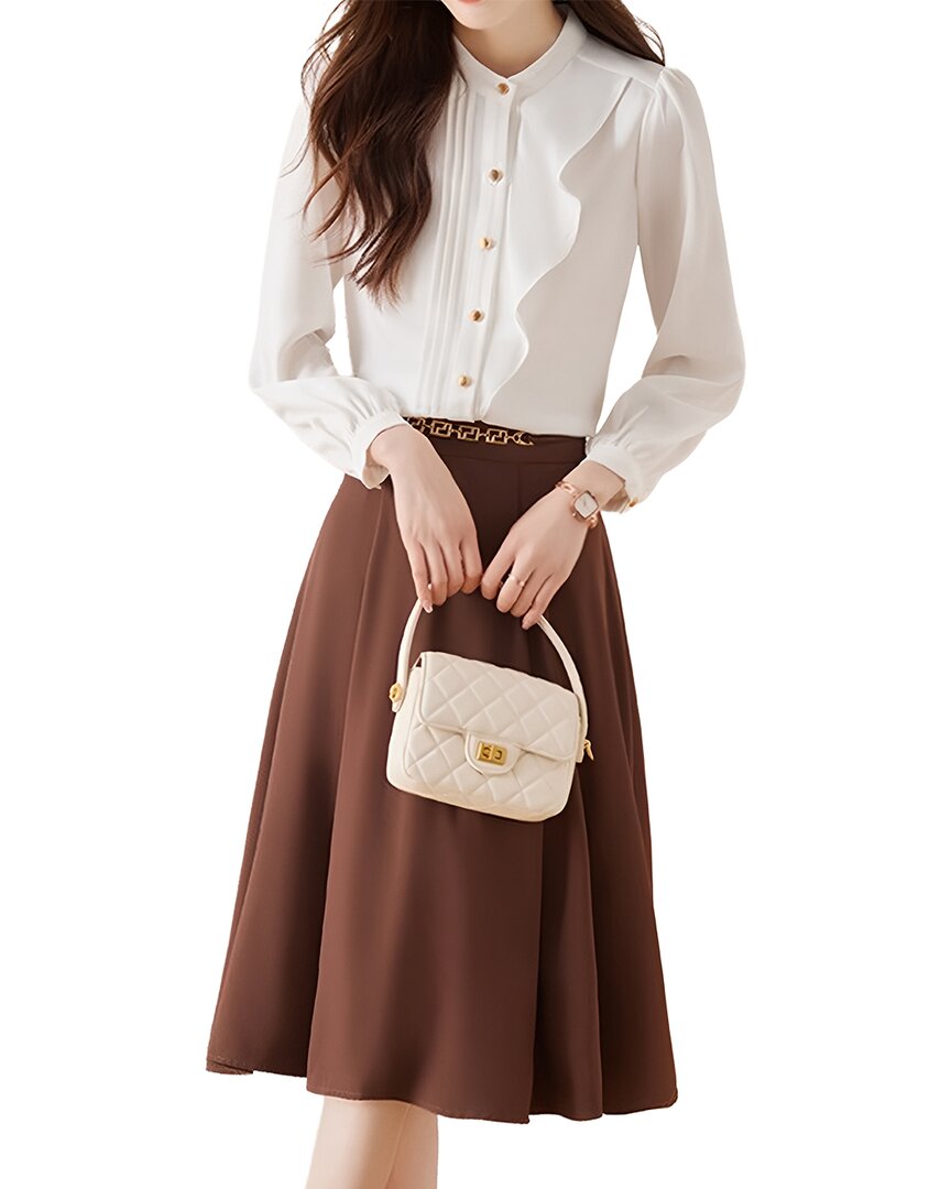 Vera Dolini 2pc Shirt & Skirt Set In Multi