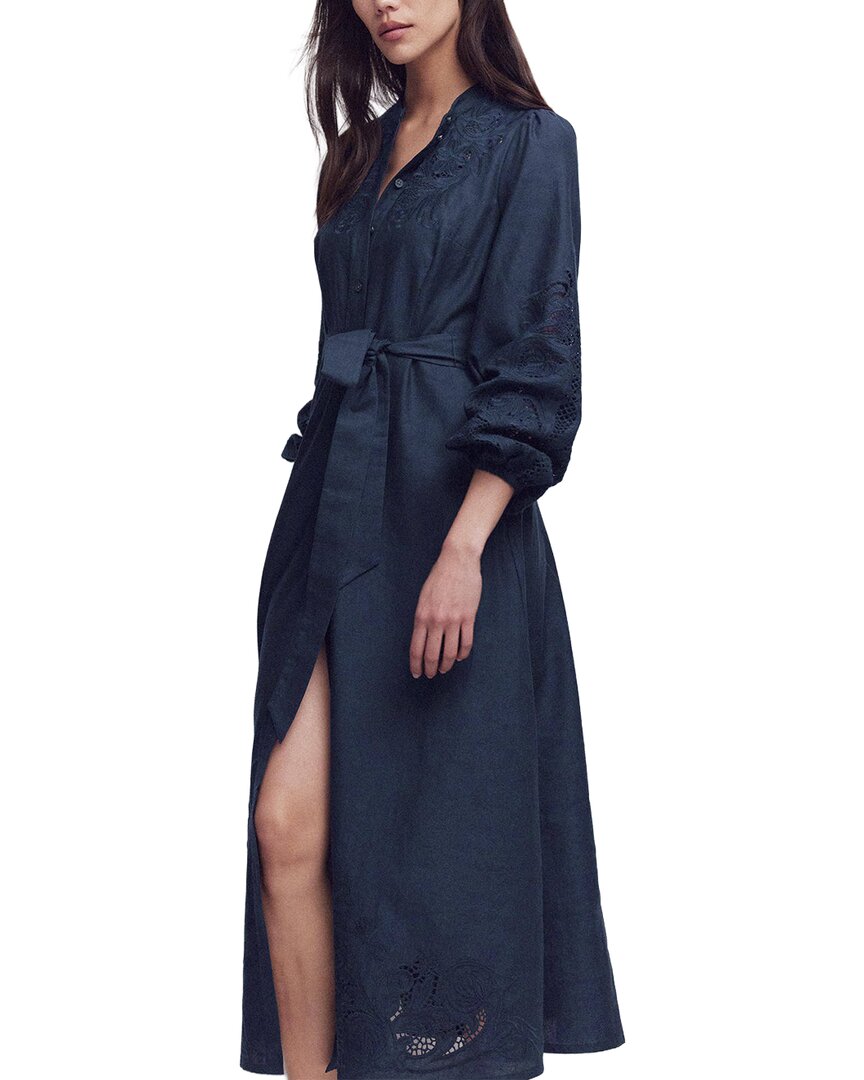 Boden Petite Mae Linen Blend Shirt Dress In Blue