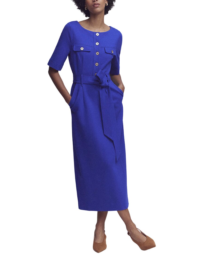 Boden Petite Bria Ponte Midi Dress In Blue