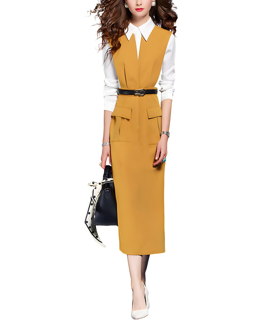 Vera Dolini Dress In Yellow