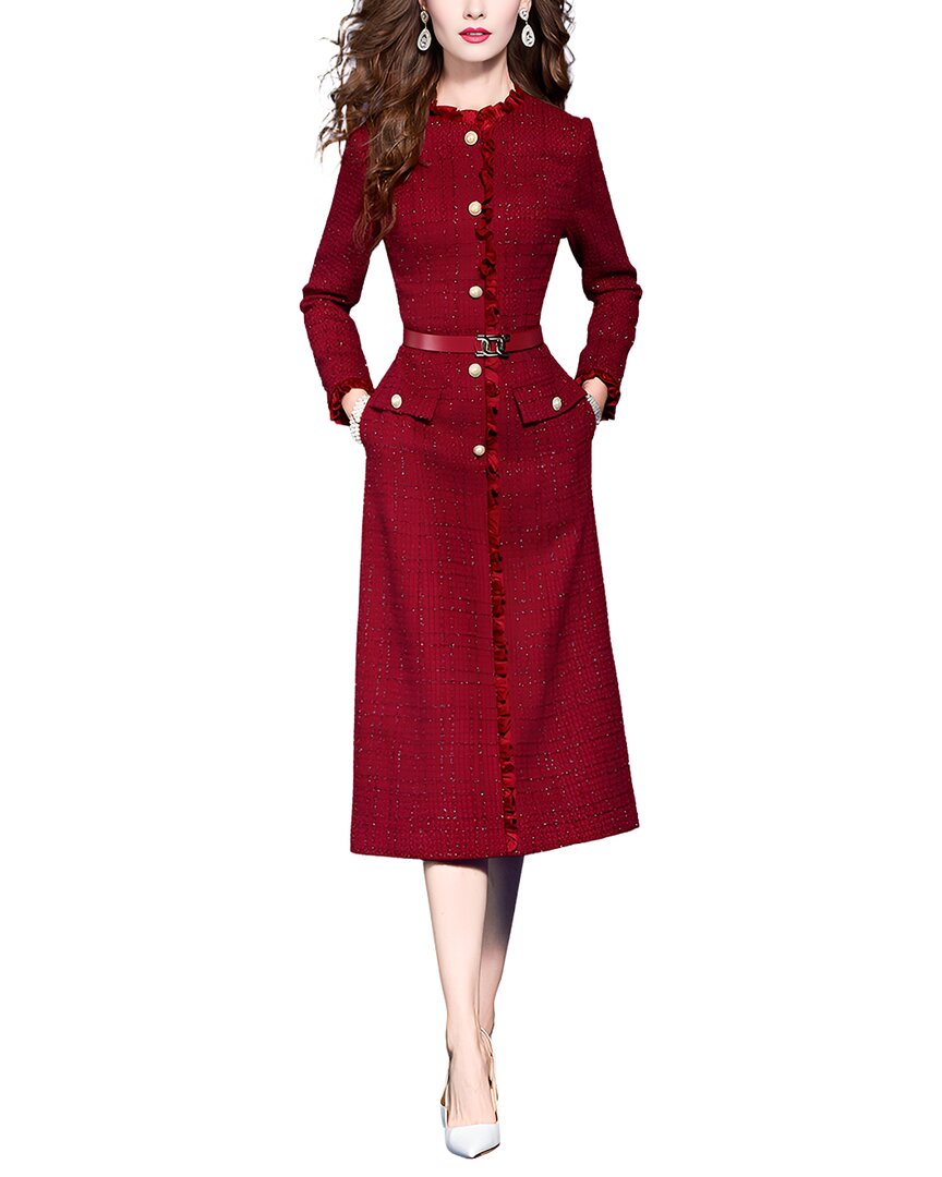 Vera Dolini Midi Dress In Red