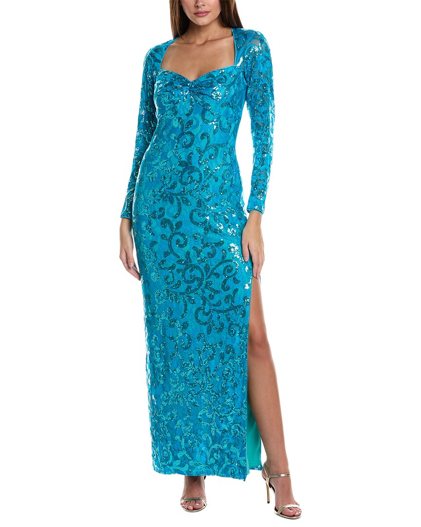 Sho By Tadashi Shoji Sequin Maxi Dress In Blue