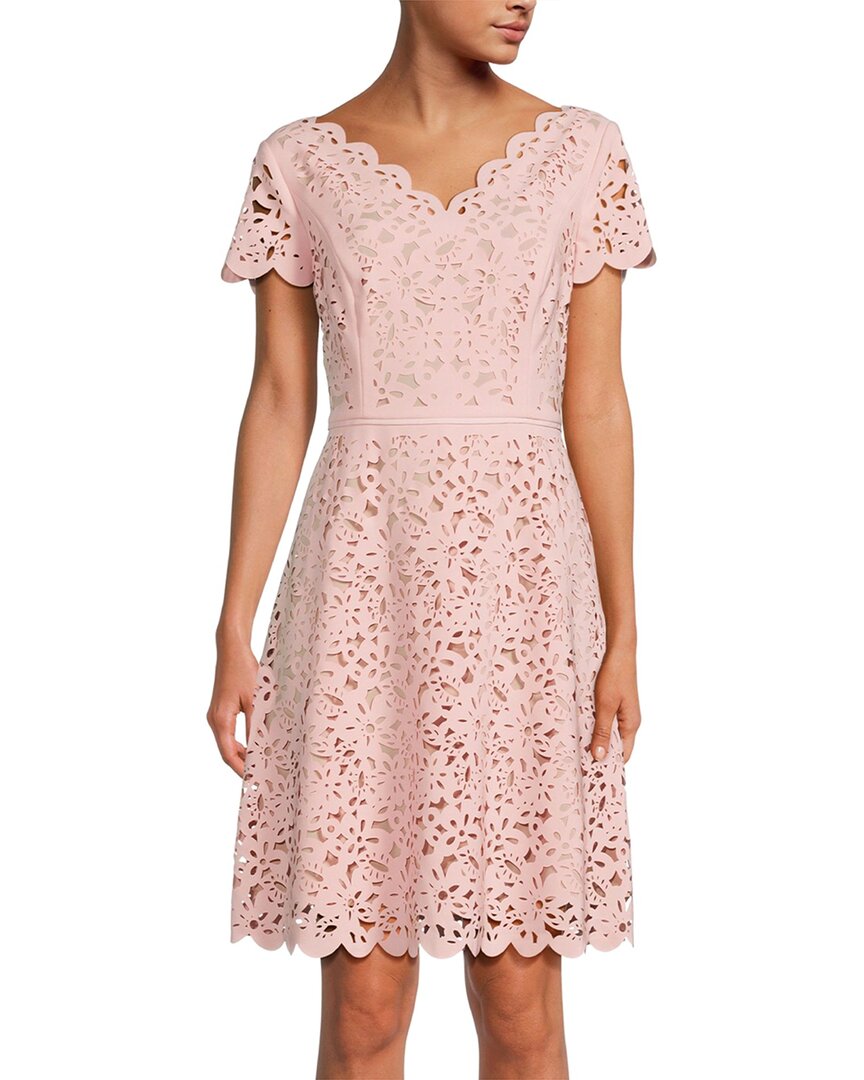 Shani Focus By V-neck A-line Laser Cutting Dress