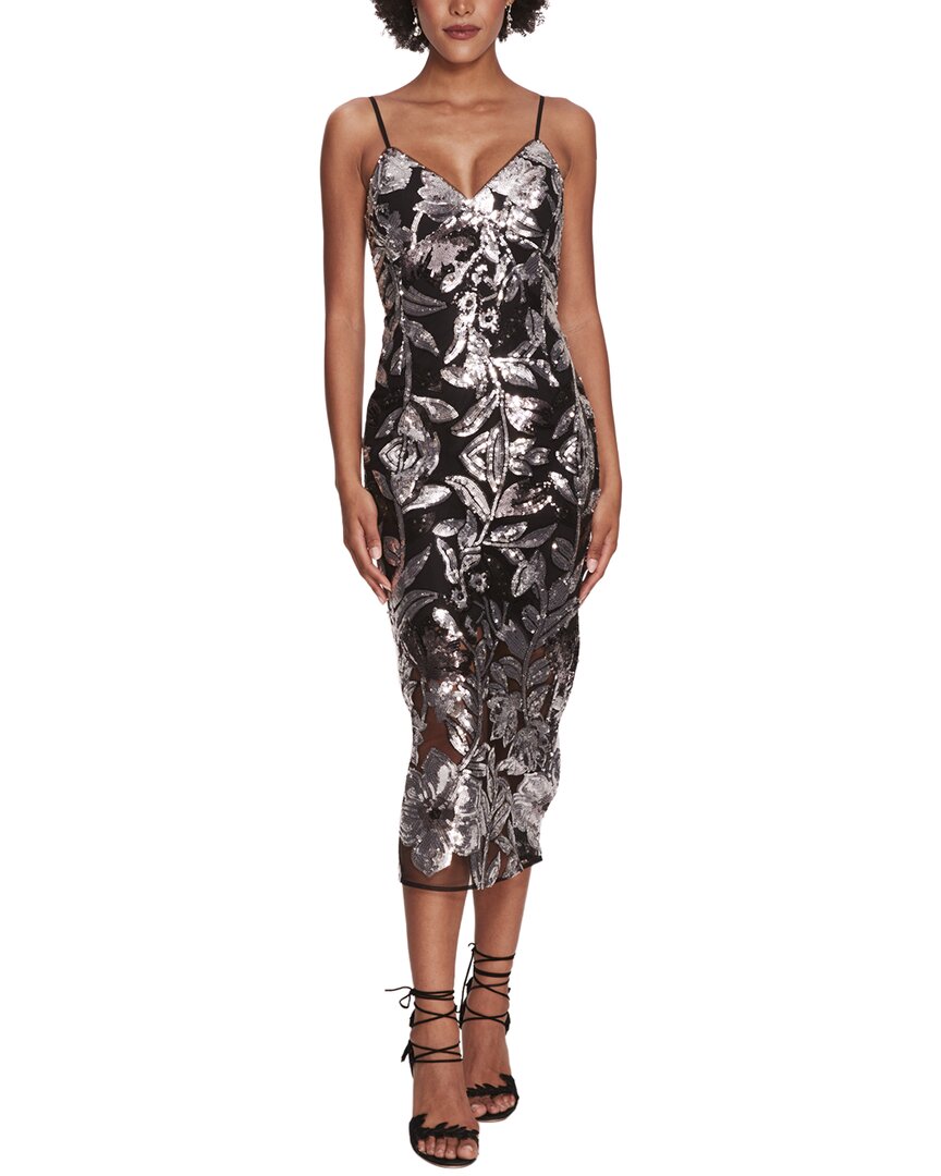 Marchesa Notte Stone Dress In Black