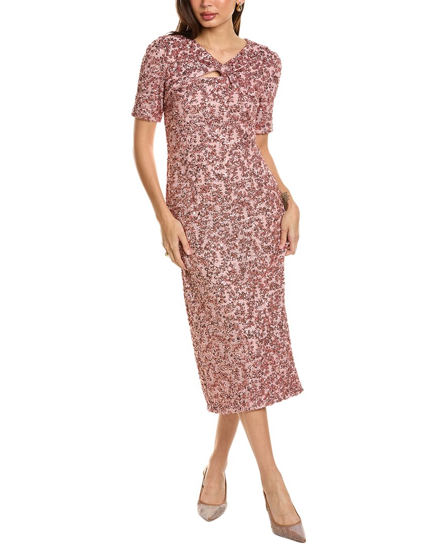 Shop Js Collections Farrah Tea-length Dress In Pink