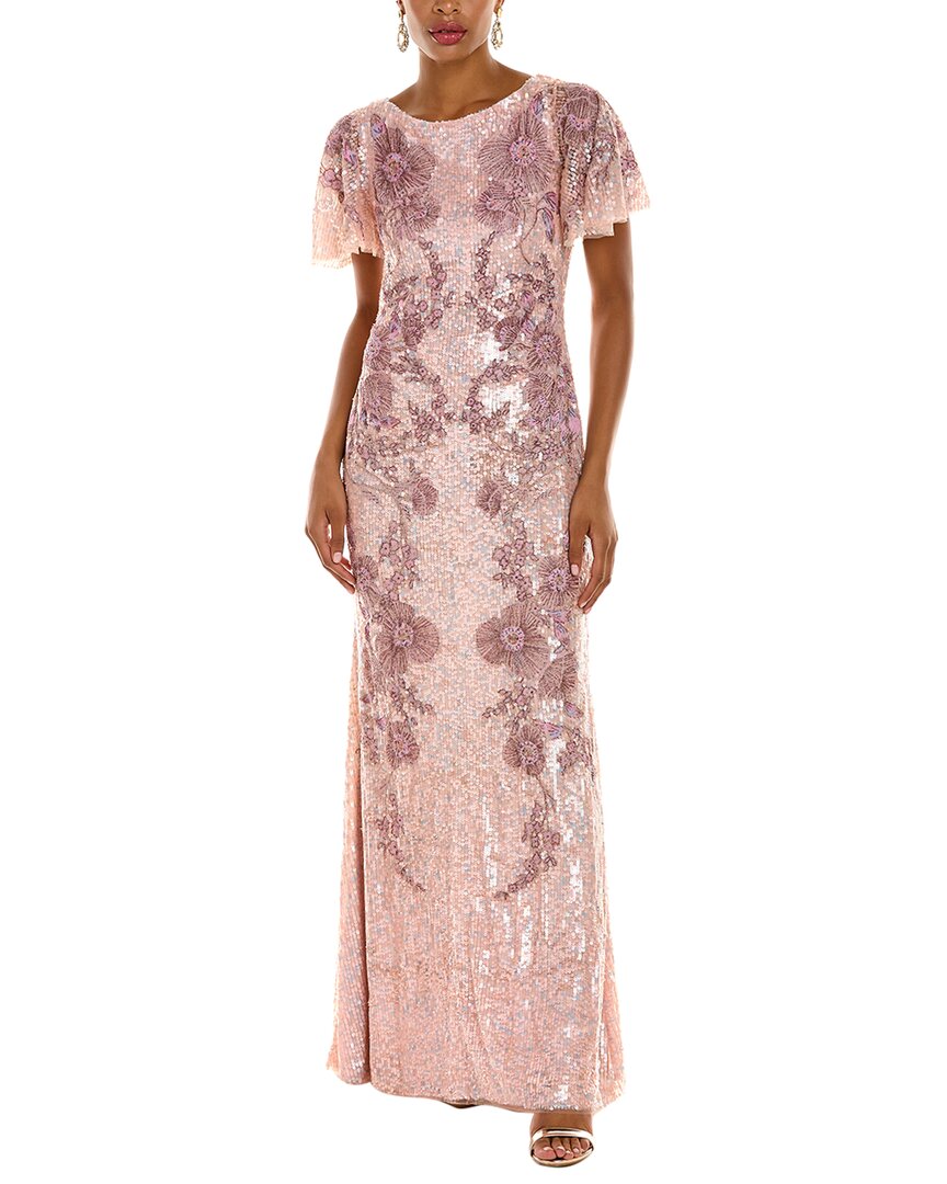 Theia Women's Katya Beaded & Floral-embroidered Gown In Pink | ModeSens