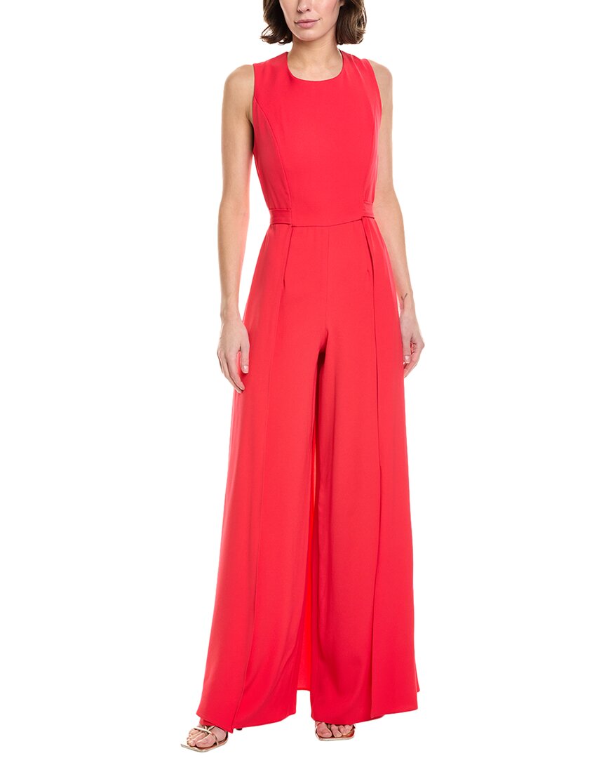 Black Halo Alistar Sleeveless Pleated Wide-leg Jumpsuit In Red