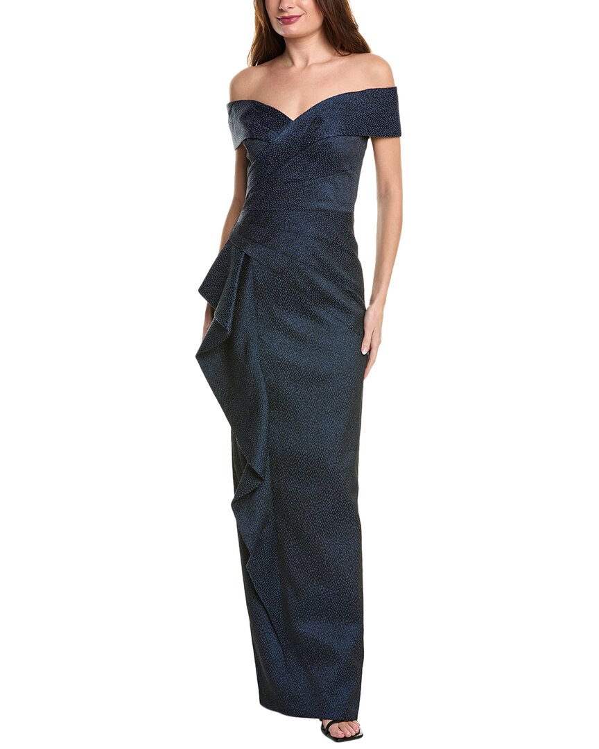 TERI JON BY RICKIE FREEMAN TERI JON BY RICKIE FREEMAN METALLIC JACQUARD GOWN