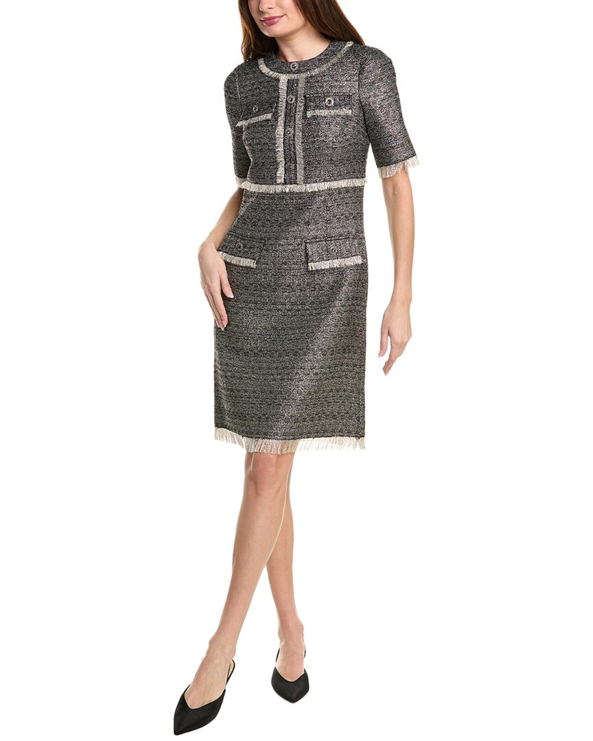 TERI JON BY RICKIE FREEMAN TERI JON BY RICKIE FREEMAN METALLIC WOOL-BLEND TWEED DRESS