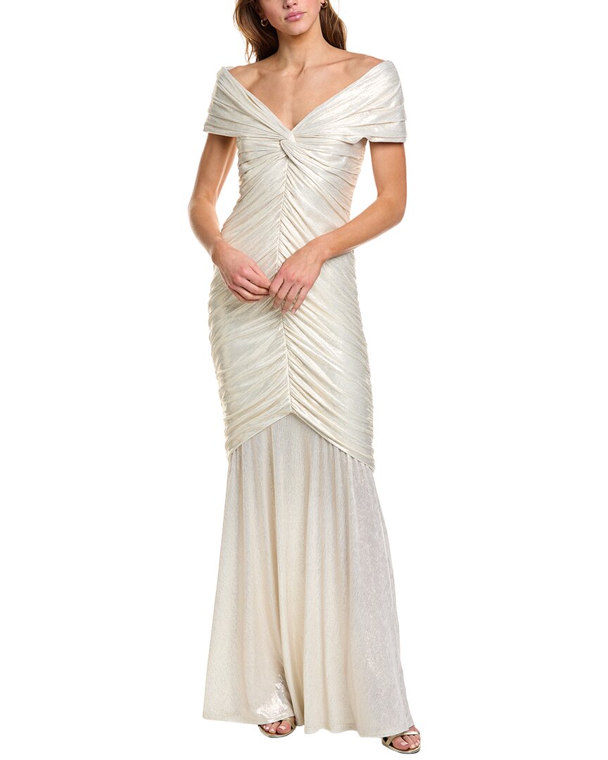 Tadashi Shoji Solid Gown In White