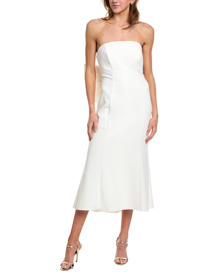 Tadashi Shoji Solid Midi Dress In White